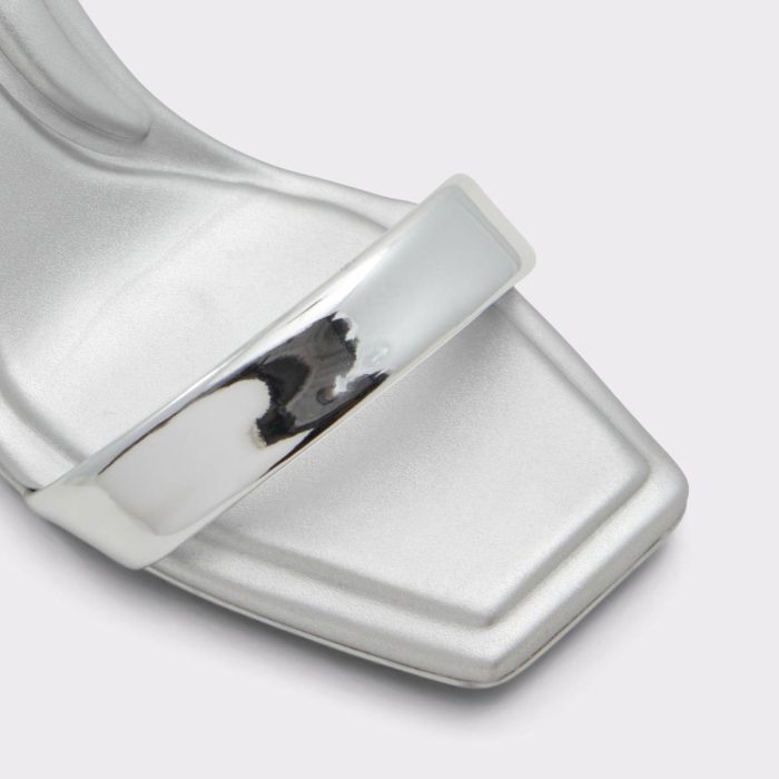 Aldo Silver Heels Women Aurorai Silver Women's Block Heels