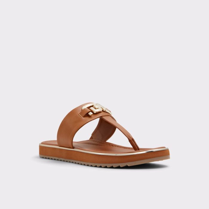 Aldo Women Medium Brown Adirahar Medium Brown Women's Flat Sandals Sandals
