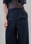 Alia Wide Leg Trousers - Navy Bottoms Blue Women The Frankie Shop