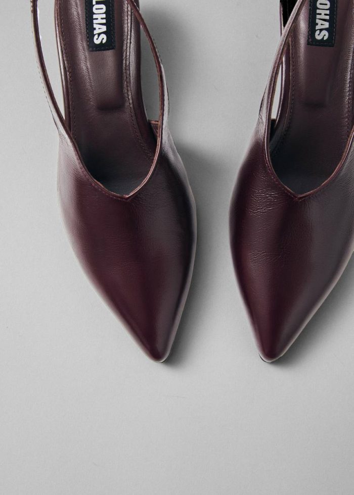 Alohas Eros Leather Mules - Burgundy Red The Frankie Shop Women Heels