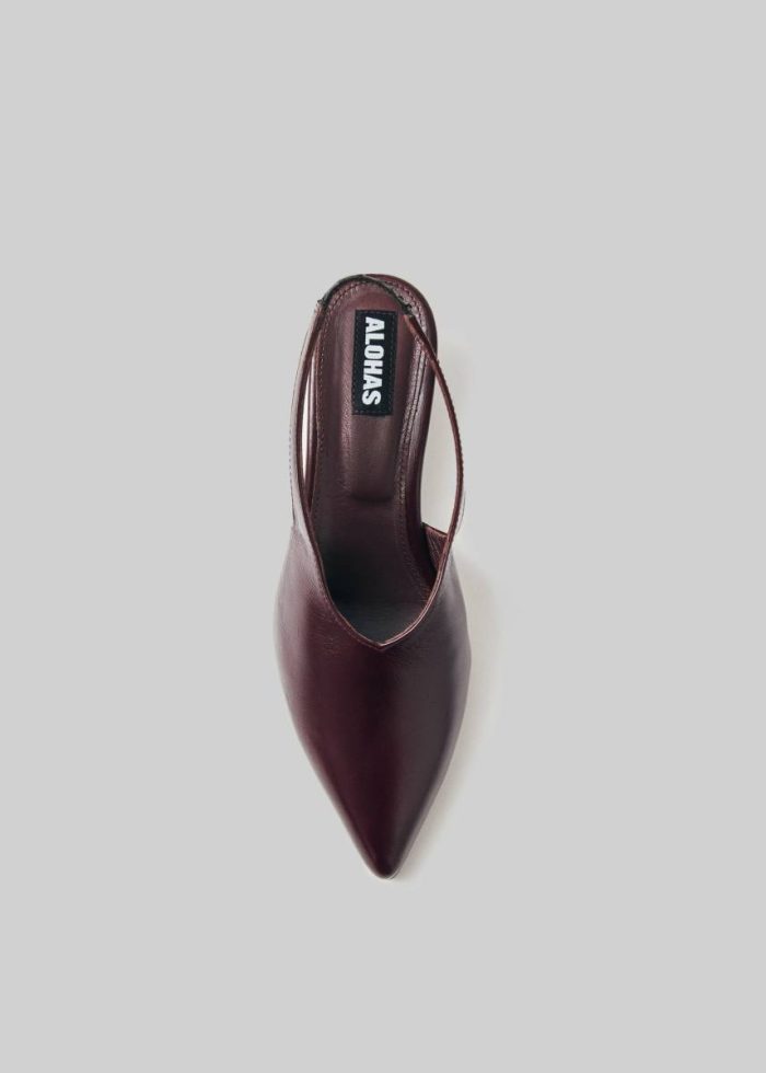 Alohas Eros Leather Mules - Burgundy Red The Frankie Shop Women Heels