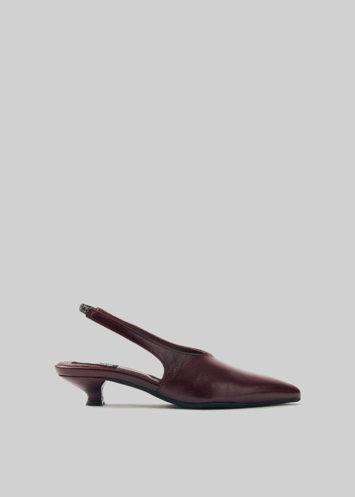 Alohas Eros Leather Mules - Burgundy Red The Frankie Shop Women Heels