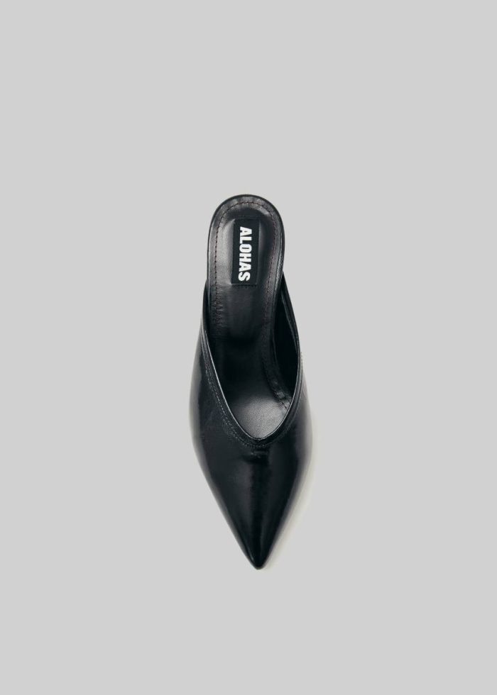 Alohas Tessa Leather Mules - Onix Black Heels Black The Frankie Shop Women