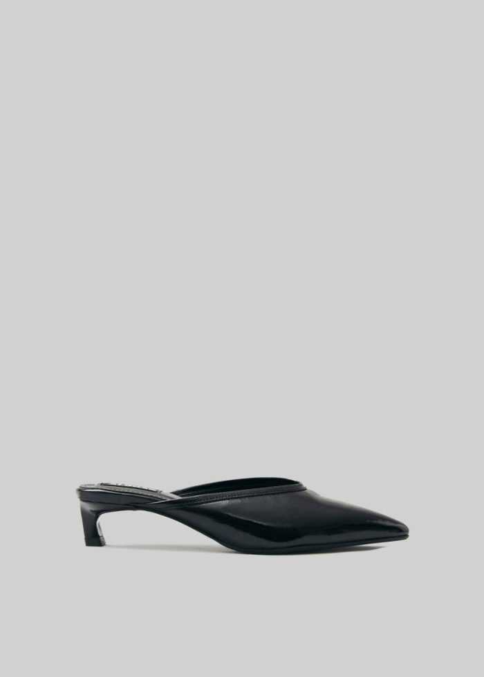 Alohas Tessa Leather Mules - Onix Black Heels Black The Frankie Shop Women