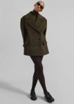 Althorp Wool Peacoat - Khaki Brown Outerwear Women Brown The Frankie Shop