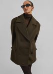Althorp Wool Peacoat - Khaki Brown Outerwear Women Brown The Frankie Shop