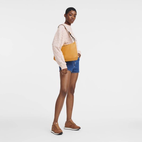 Apricot Longchamp Le Pliage Xtra M Hobo Bag Apricot - Leather Leather Bags Women