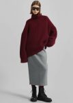 Arley Midi Skirt - Light Grey Grey Bottoms Women The Frankie Shop
