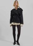 Arlington Short Trench - Black Black Outerwear The Frankie Shop Women