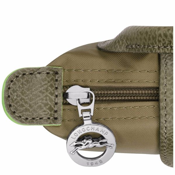 Artichoke Longchamp Women Pouches & Cases Le Pliage Green Pouch With Handle Artichoke - Recycled Canvas