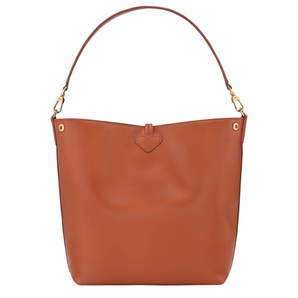 Bark Le Roseau M Hobo Bag Bark - Leather Longchamp Women Leather Bags