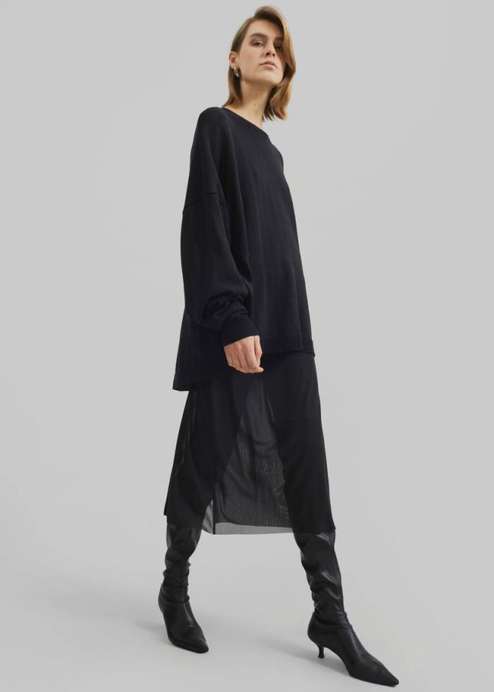 Basel Crew Neck Sweater - Black Black Knitwear Women The Frankie Shop