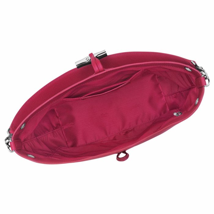 Beetroot Women Leather Bags Le Roseau M Shoulder Bag Beetroot - Leather Longchamp
