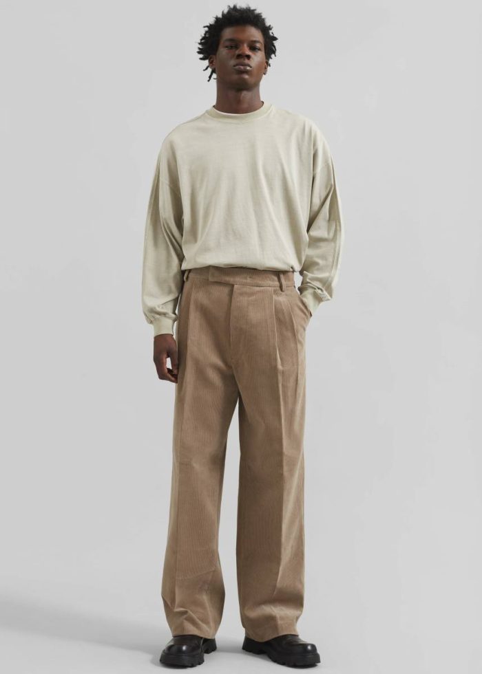 Beige Bottoms Beo Corduroy Suit Pants - Latte Men The Frankie Shop