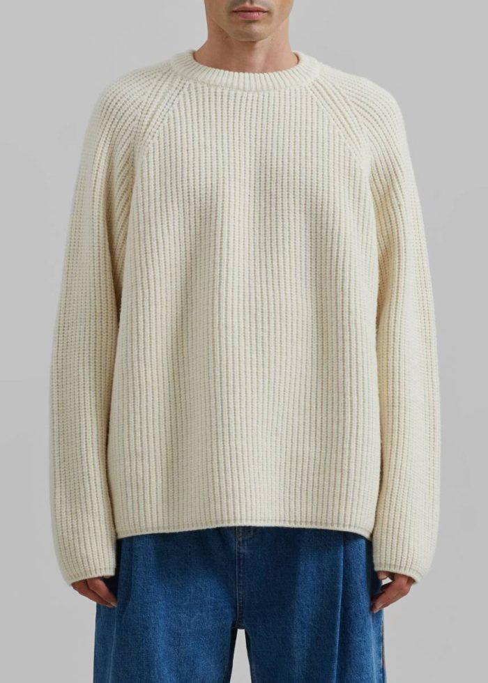 Beige Carter Crew Neck Sweater - Beige The Frankie Shop Knitwear Men