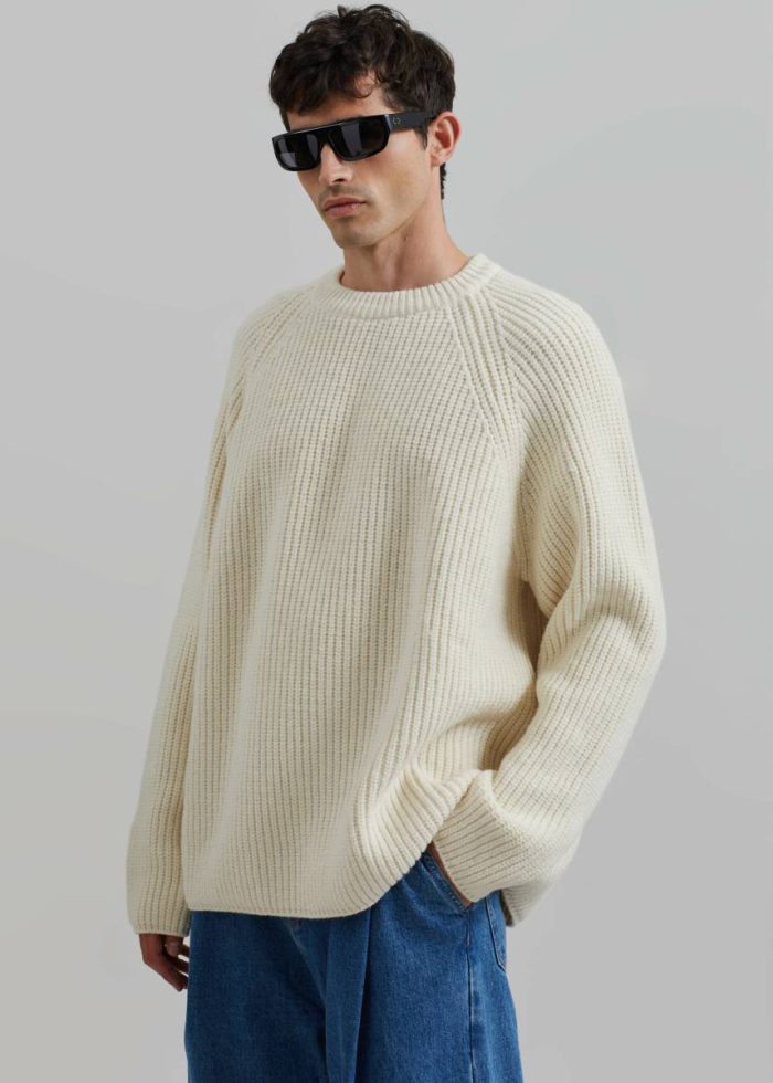 Beige Carter Crew Neck Sweater - Beige The Frankie Shop Knitwear Men