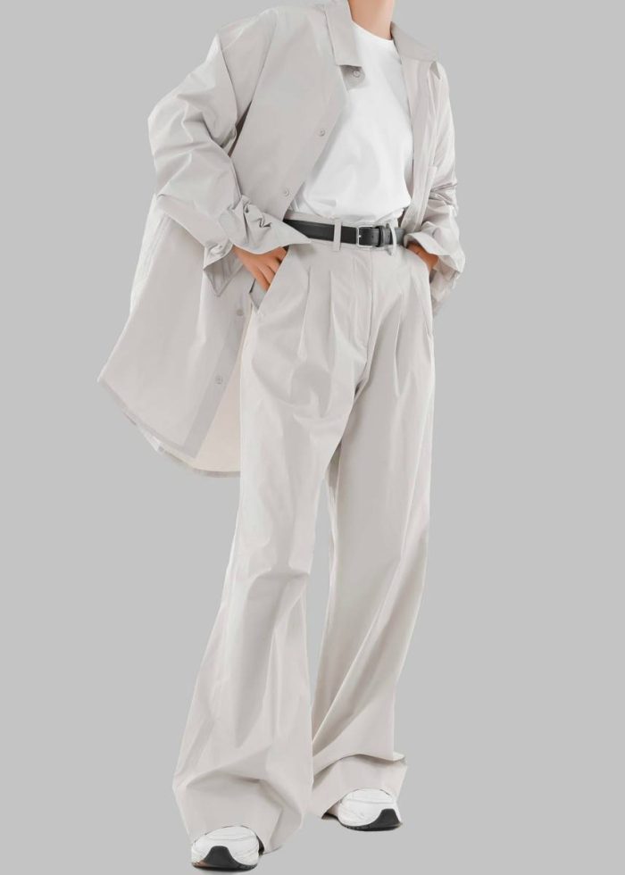 Beige Jayden Wide Pants - Taupe Bottoms Women The Frankie Shop
