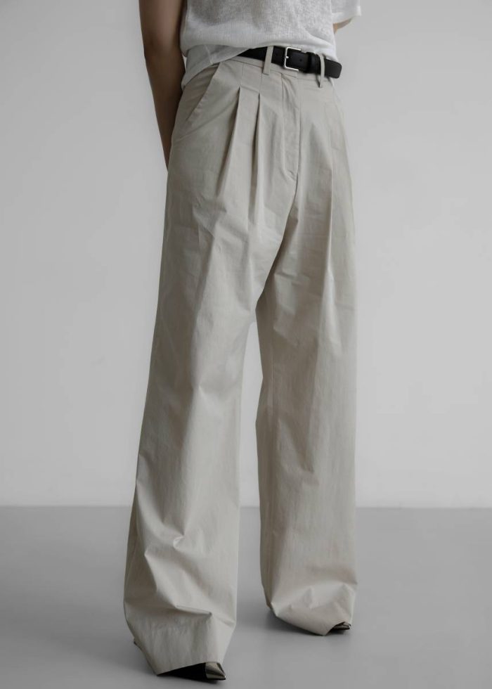 Beige Jayden Wide Pants - Taupe Bottoms Women The Frankie Shop