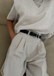 Beige Jayden Wide Pants - Taupe Bottoms Women The Frankie Shop