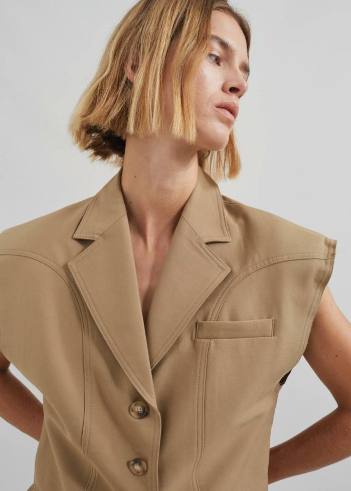 Beige Lucerne Vest - Beige Outerwear The Frankie Shop Women