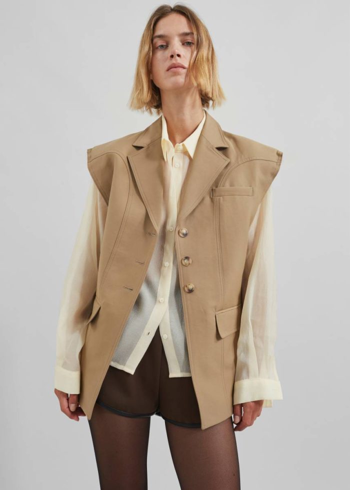 Beige Lucerne Vest - Beige Outerwear The Frankie Shop Women
