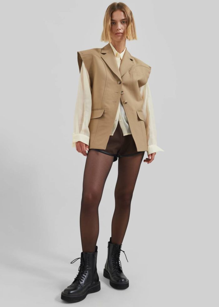 Beige Lucerne Vest - Beige Outerwear The Frankie Shop Women