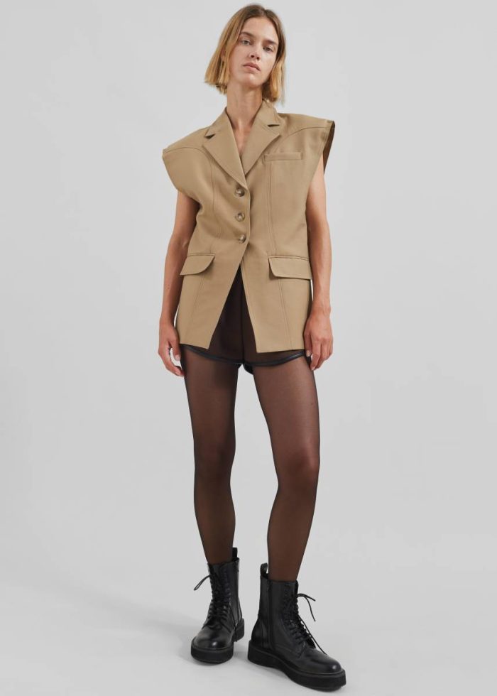 Beige Lucerne Vest - Beige Outerwear The Frankie Shop Women