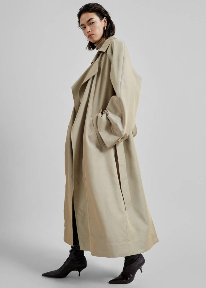 Beige Outerwear Women The Frankie Shop Astoria Cut-Out Raglan Sleeve Trench Coat - Beige