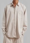 Beige Tops Men Sinclair Denim Shirt - Natural The Frankie Shop