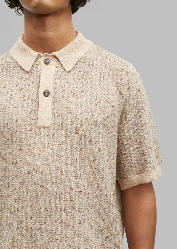 Beige Tops The Frankie Shop Samsøe Samsøe Sarsene Polo - Seneca Rock Melange Men
