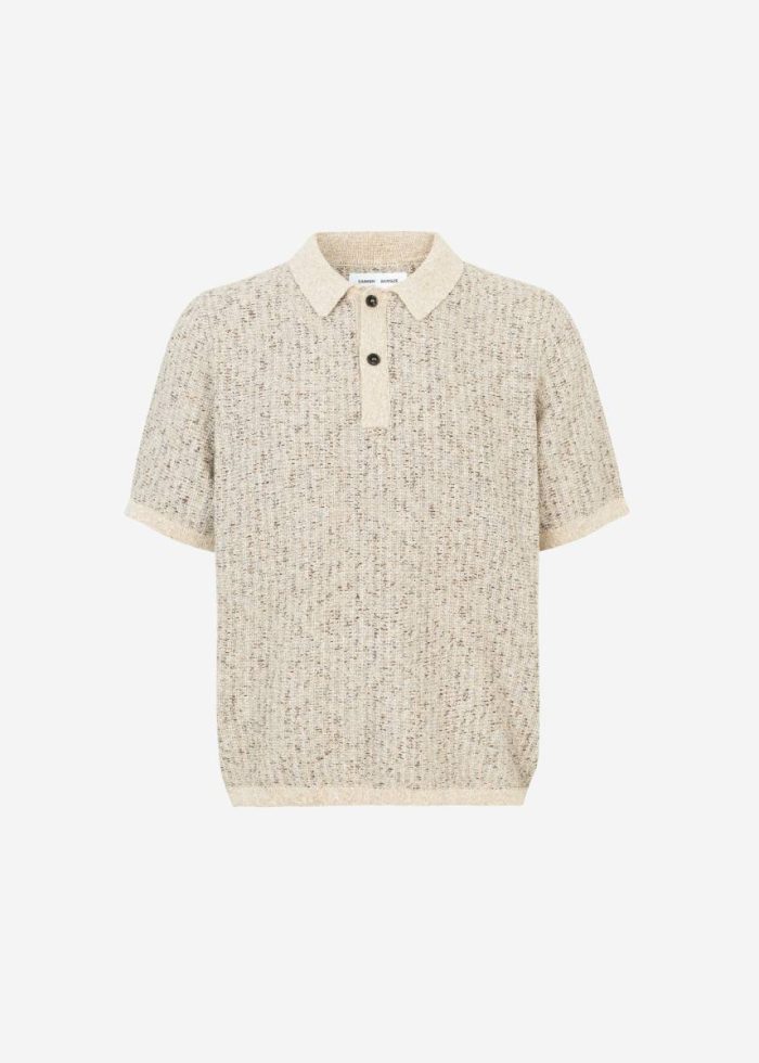 Beige Tops The Frankie Shop Samsøe Samsøe Sarsene Polo - Seneca Rock Melange Men