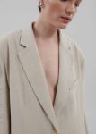 Beige Women The Frankie Shop Keenan Linen Oversized Blazer - Sand Outerwear