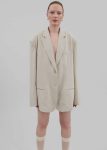 Beige Women The Frankie Shop Keenan Linen Oversized Blazer - Sand Outerwear