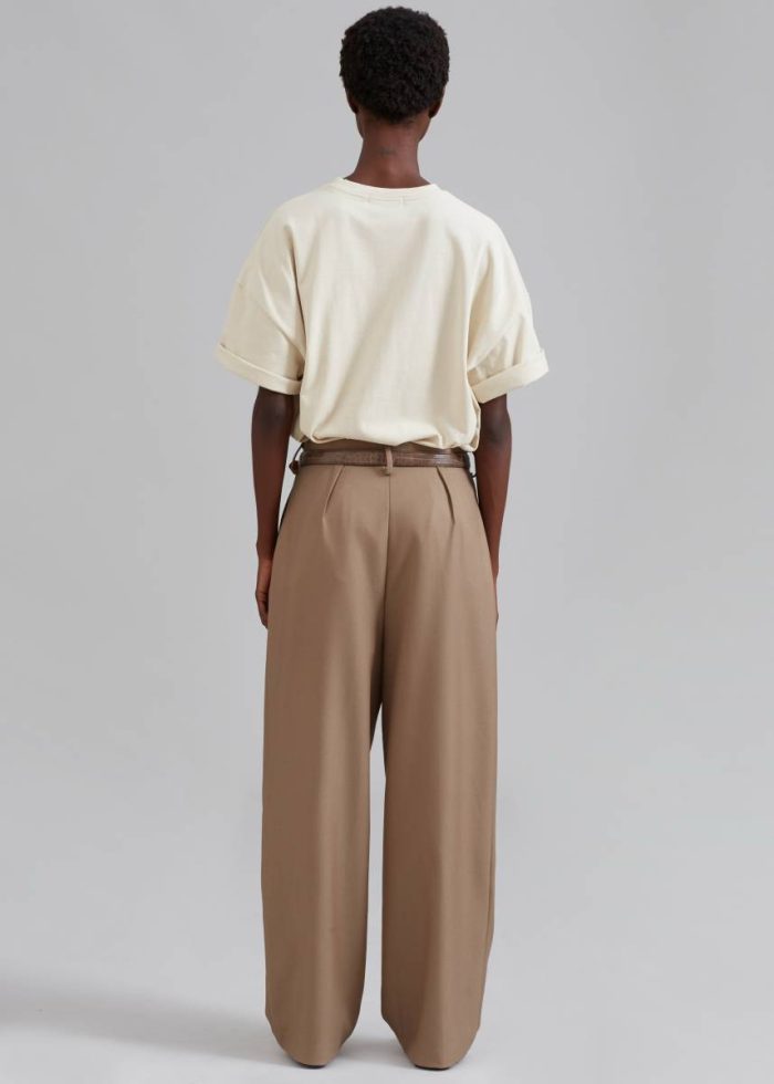 Beige Women Tops The Frankie Shop Faro Boxy Tee - Beige