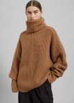 Bex Wool Hooded Turtleneck - Camel Knitwear Women The Frankie Shop Brown