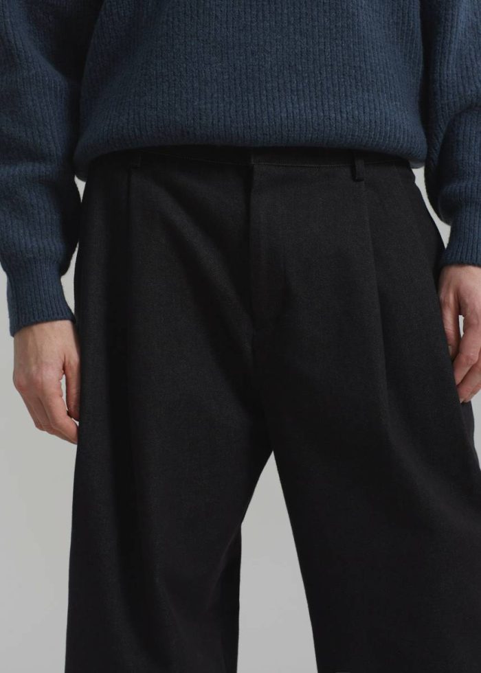 Black Bottoms Men The Frankie Shop Stephen Pleated Denim Trousers - Black