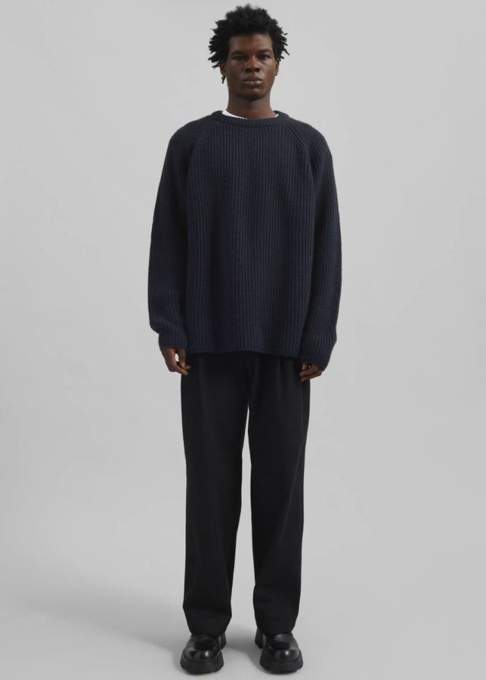 Black Bottoms Men The Frankie Shop Stephen Pleated Denim Trousers - Black