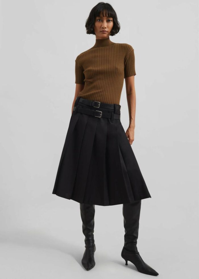 Black Bottoms Women The Frankie Shop Sarina Pleated Skirt - Black