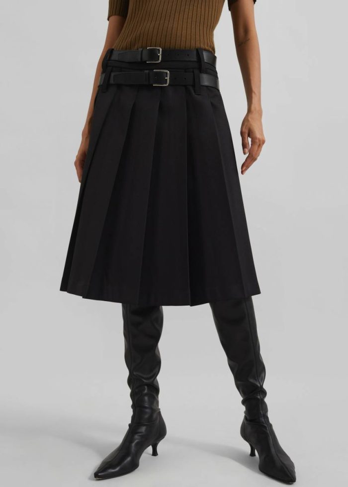 Black Bottoms Women The Frankie Shop Sarina Pleated Skirt - Black