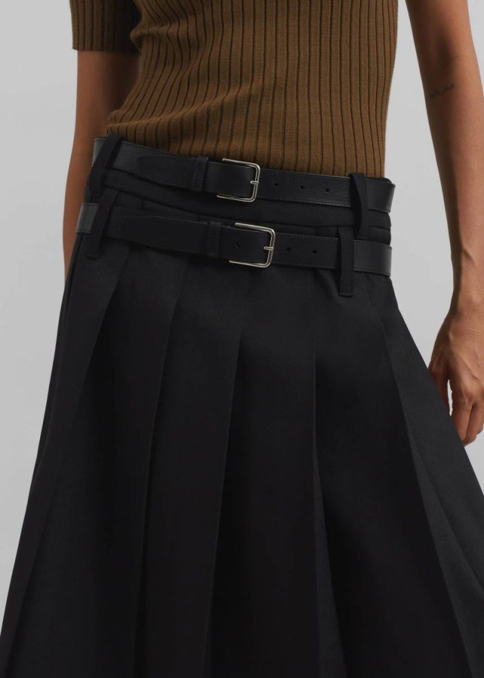 Black Bottoms Women The Frankie Shop Sarina Pleated Skirt - Black