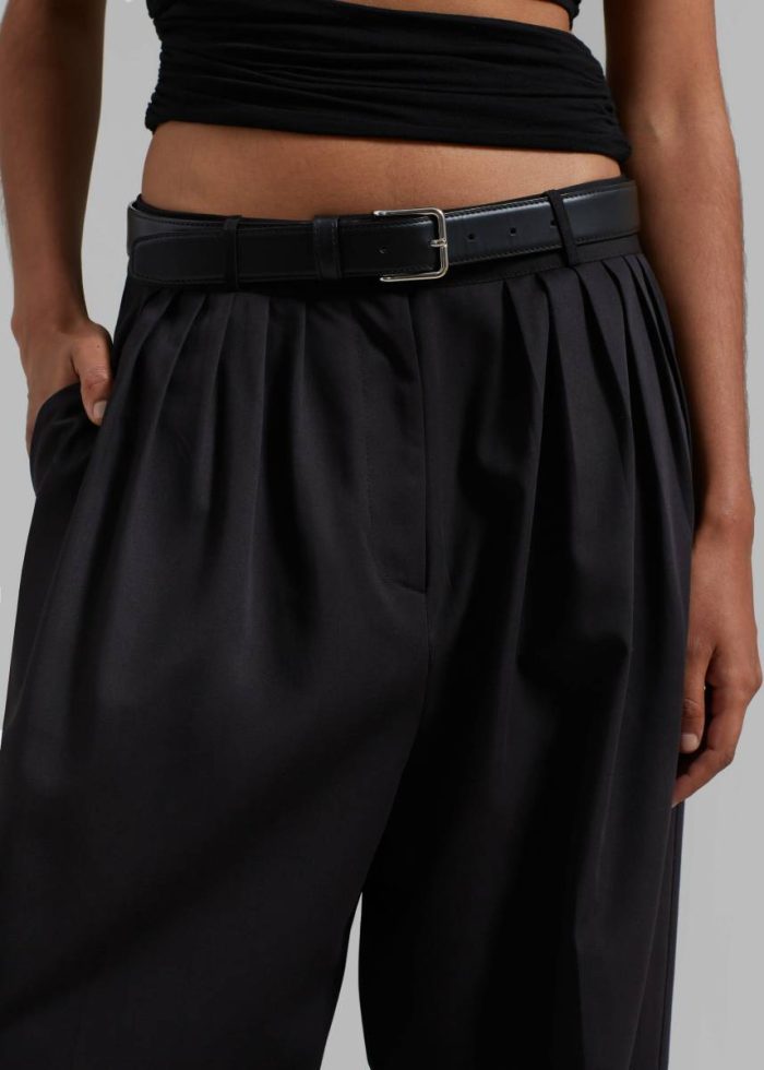 Black Catalina Pleated Trousers - Black Women The Frankie Shop Tops
