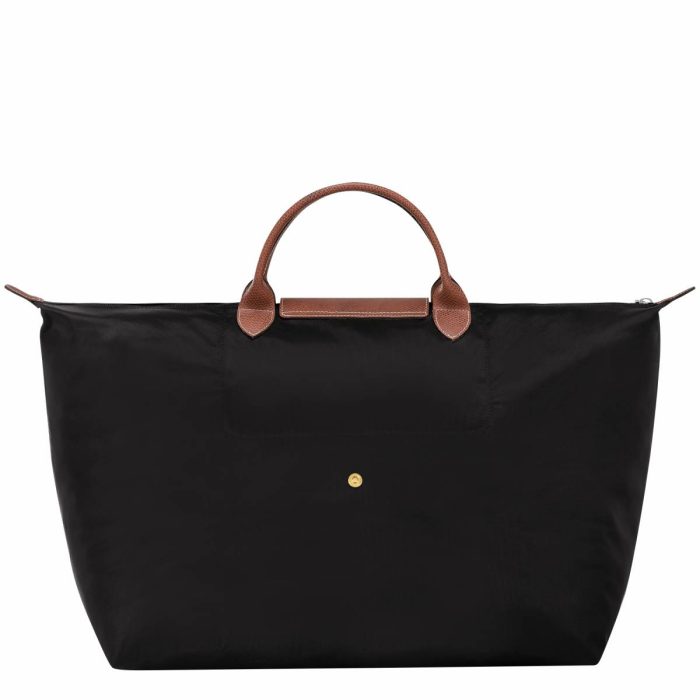 Black Le Pliage Original L Travel Bag Black - Recycled Canvas Women Travel Bags Longchamp