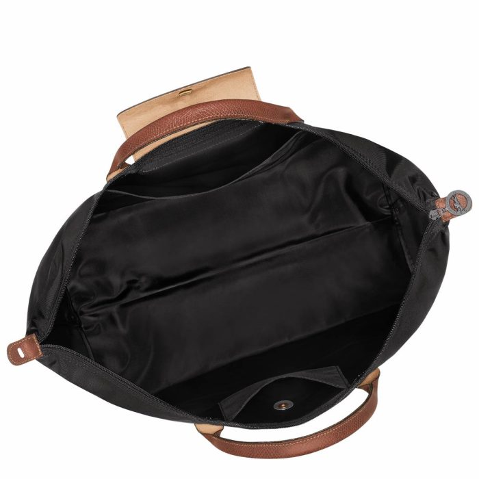 Black Le Pliage Original L Travel Bag Black - Recycled Canvas Women Travel Bags Longchamp