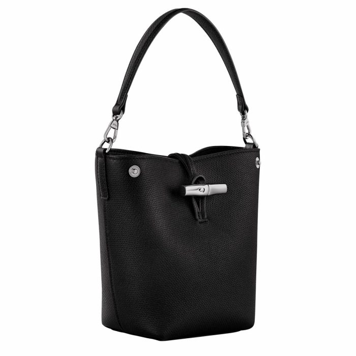 Black Le Roseau Xs Bucket Bag Black - Leather Longchamp Leather Bags Women