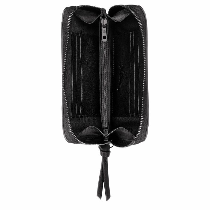 Black Leather Wallets Women Longchamp 3D Wallet Black - Leather