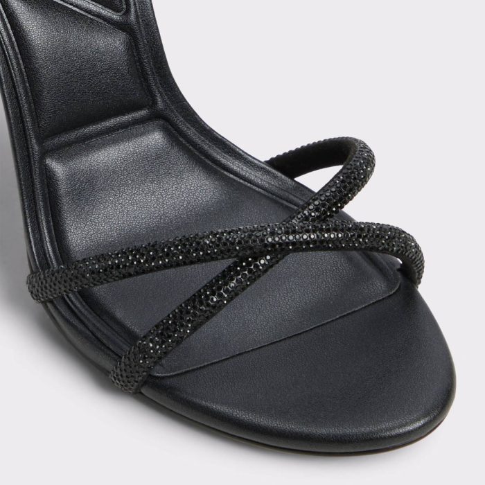 Black Manaelden Black Women's Strappy Sandals Women Heels Aldo