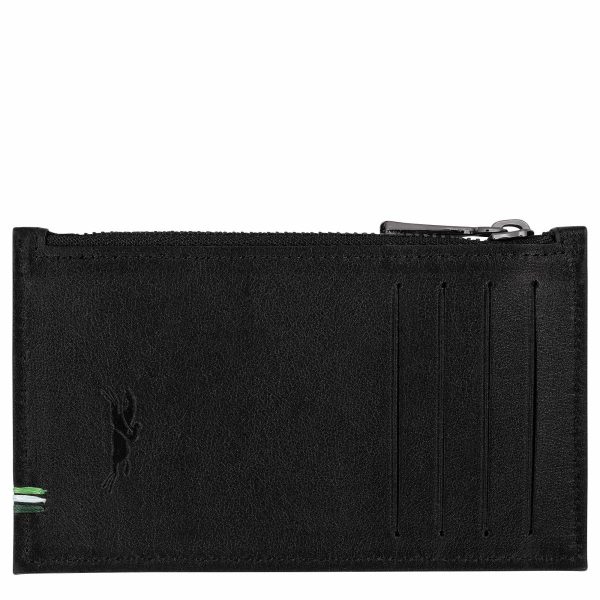 Black Men Cardholders & Coin Purses Longchamp Sur Seine Coin Purse Black - Leather