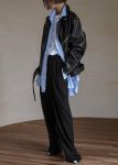 Black Outerwear The Frankie Shop Women Aria Faux Leather Jacket - Black