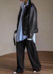 Black Outerwear The Frankie Shop Women Aria Faux Leather Jacket - Black