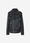 Black Outerwear The Frankie Shop Women Aria Faux Leather Jacket - Black